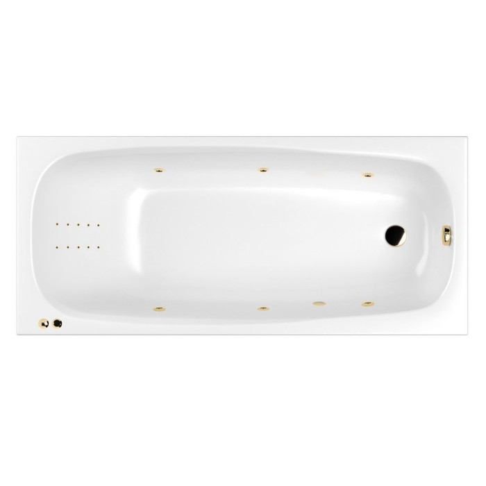 Встраиваемая ванна 170x75 line nano, Whitecross Layla, золото арт. 0102.170075.100.LINENANO.GL