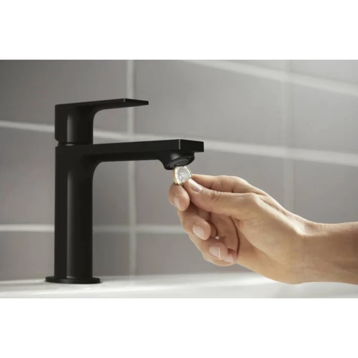 Hansgrohe смеситель для раковины без донного клапана coolstart, Rebris E, черный арт. 72560670