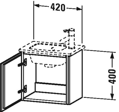 Duravit тумба подвесная под раковину, l-cube, lc6272r2222 цвет: белый глянцевый
