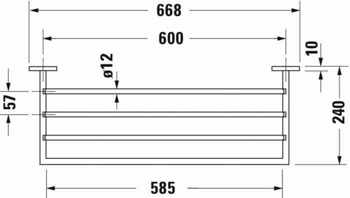 Duravit полка для полотенец, karree, 0099621000 цвет: хром