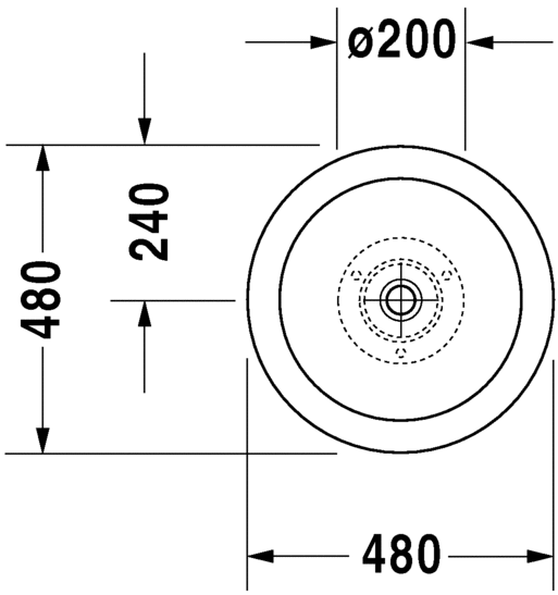 Duravit раковина встраиваемая сверху 48х48см, bagnella, 0451480000 цвет: белый