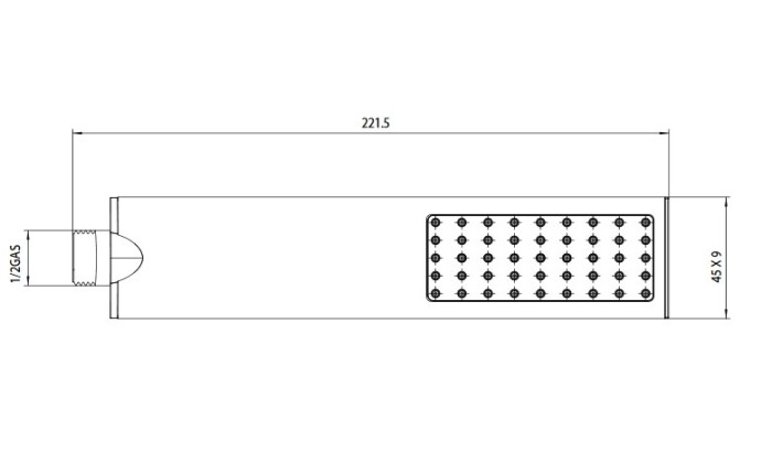 Bossini ручной душ с моноструёй, flat, черный арт. b00270.073