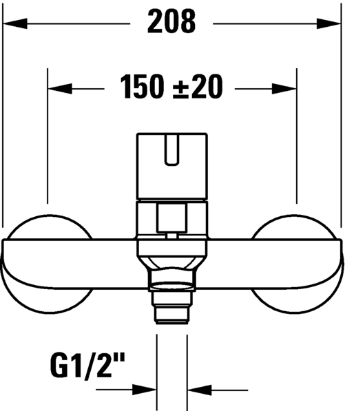 Duravit cмеситель однорычажный для ванны стандартного монтажа, с переключателем и клапаном обратного тока, d-neo, de5230000010 цвет: хром