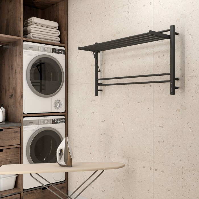 Terminus электрический полотенцесушитель горизонт п8 1000х600 электро кс черный муар (sensor quick touch), электрика стандарт арт. 4670078543325