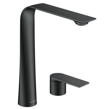 Duravit однорычажный смеситель для раковины на два отверстия, d.1, d11130002046 цвет: черный матовый