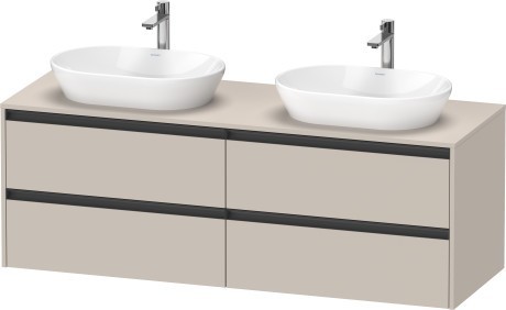 Duravit тумба подвесная под две раковины 550 мм х 1600 мм х 568 мм, ketho.2, k24899b91910000 цвет: серо-коричневый матовый