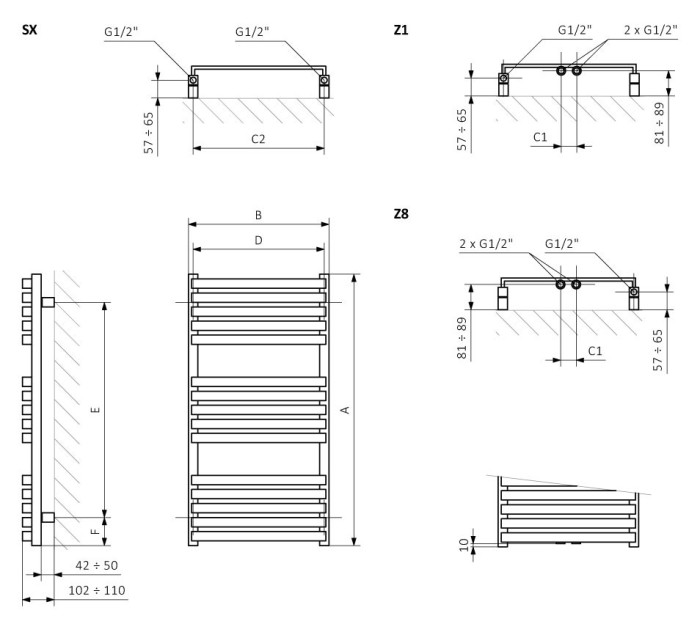 Terma эллектрический полотенцесушитель quadrus slim 870-600