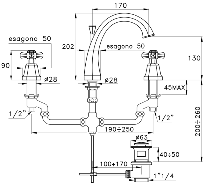 Stella смеситель для раковины, eccelsa, хром арт. ec00015cr00