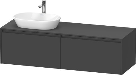 Duravit тумба подвесная под раковину слева 550 мм х 1600 мм х 459 мм, ketho.2, k24889l49490000 цвет: графит матовый