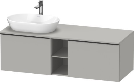 Duravit тумба подвесная под раковину слева 1400 мм х 550 мм и открытой полкой, d-neo, de4950l0707 цвет: бетонно-серый матовый