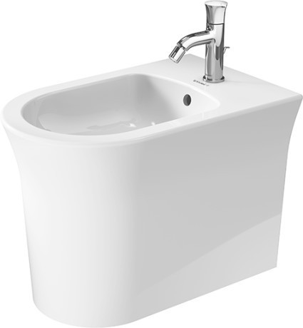 Duravit напольное биде 370 мм х 580 мм, c отверстием под смеситель, с переливом, с креплением, white tulip, 2293100000 цвет: белый