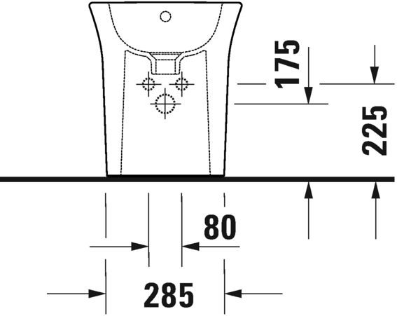Duravit напольное биде 370 мм х 580 мм, c отверстием под смеситель, с переливом, с креплением, white tulip, 2293100000 цвет: белый