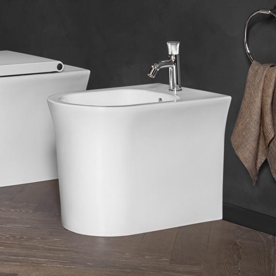 Duravit напольное биде 370 мм х 580 мм, c отверстием под смеситель, с переливом, с креплением, white tulip, 2293100000 цвет: белый