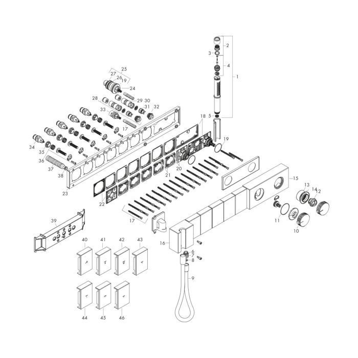 AXOR термостат для душа, с алмазной огранкой, Edge, хром арт. 46731000