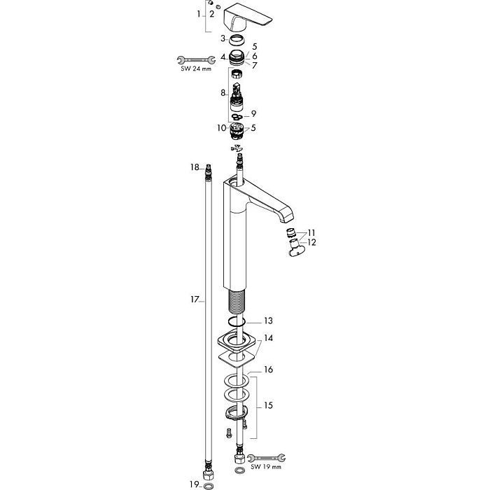 AXOR смеситель для раковины, Citterio E, бронза арт. 36113140