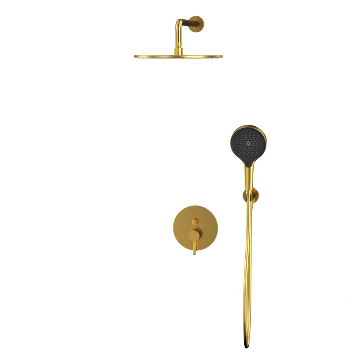 Душевая система скрытого монтажа, Whitecross Y brushed gold, брашированное золото арт. YSET04TOPGLB