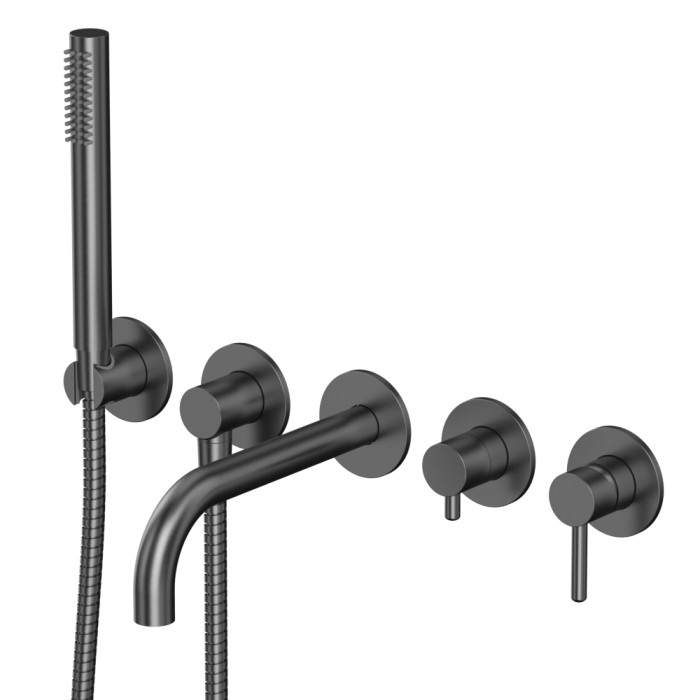 Смеситель для ванны скрытого монтажа, Whitecross Y gunmetal, оружейная сталь арт. Y1240GM