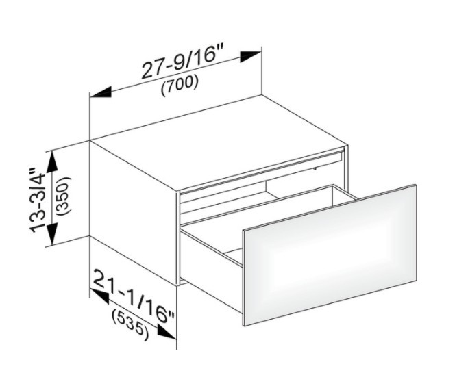 Keuco тумба боковая подвесная с одним выдвижным фронтом, edition 11, кашемир арт. 31322 280000