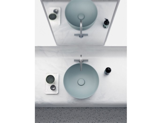 GSI Раковина накладная 40х40х14 см, ghiaccio matte, санфаянс, Color-elements - 903915