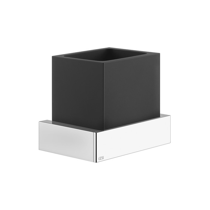 Gessi Стакан для зубных щеток подвесной, Rettangolo, 20808#031 цвет: хром/черный