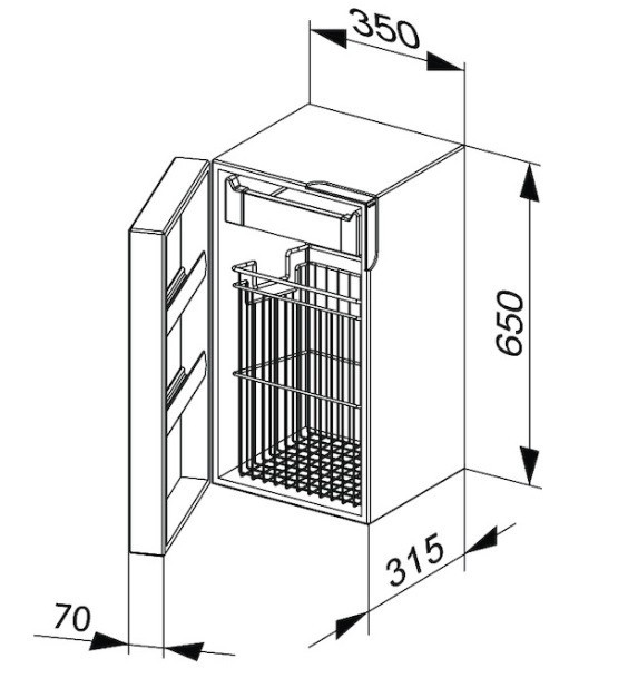 Keuco шкаф нижний, edition 300, антрацит арт. 30332 393901