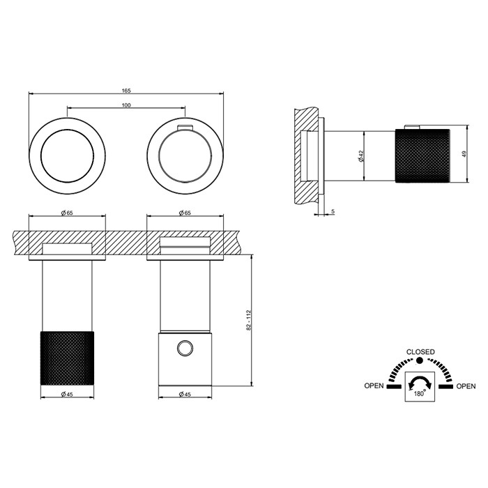 Gessi Смеситель для душа, встраиваемый, термостатический, с переключателем на 2 положения, Habito Diamantao, 70634#031 цвет: хром