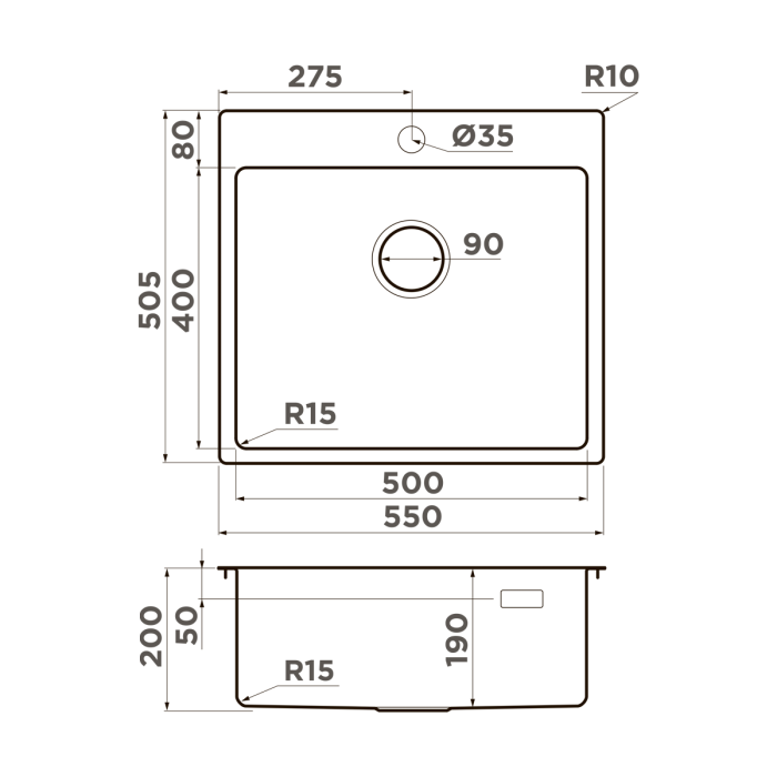 Omoikiri кухонная мойка Amadare 55, нержавеющая сталь арт. 4993718
