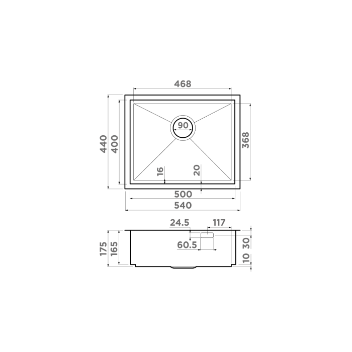 Omoikiri кухонная мойка Kasen 54-16-INT, вороненая сталь арт. 4997061