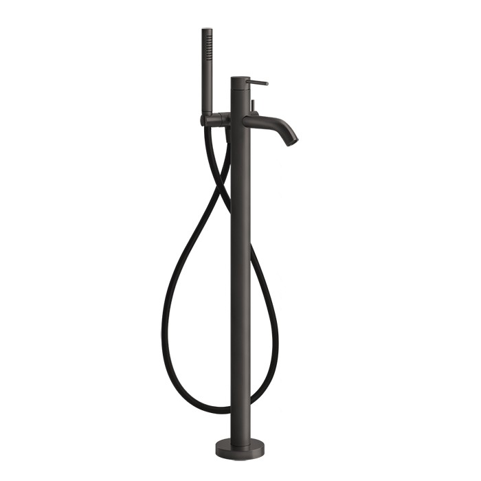 Gessi Напольный смеситель для ванны с душевой лейкой, 316, 54028#707 цвет: brushed black metal pvd