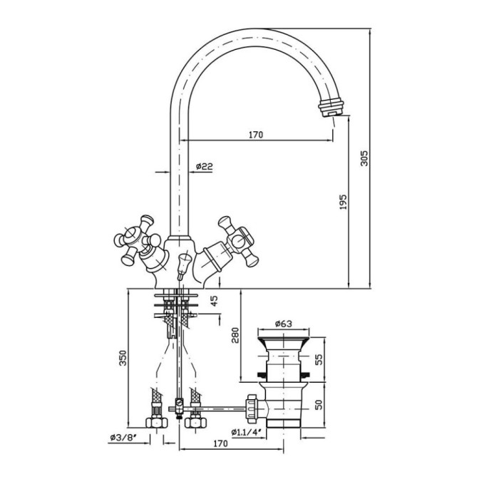 Zucchetti смеситель для раковины на 1 отверстие, delfi, хром арт. z46218.8008