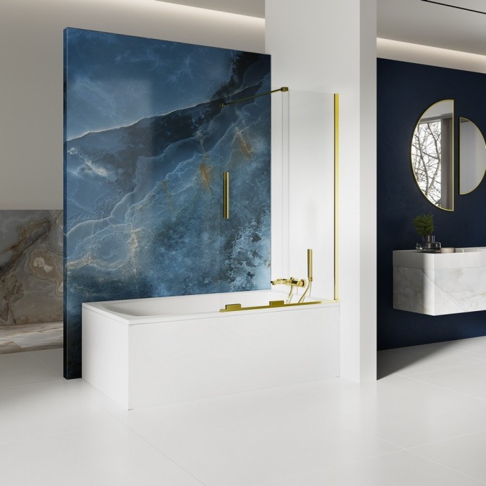 Шторка для ванны 100x150, New trendy Smart light gold, светлое золото арт. EXK-4304