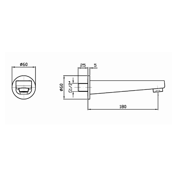Zucchetti излив 180мм, sun, хром арт. z92188