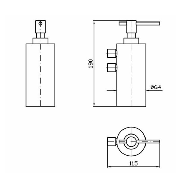 Zucchetti дозатор для мыла, подвесной, helm, brushed total black pvd арт. zad815.xp81