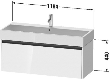 Duravit тумба подвесная под раковину 460 мм х 1184 мм х 440 мм, ketho.2, k25079021210000 цвет: орех темный