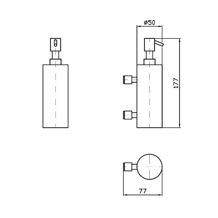 Zucchetti дозатор для мыла, подвесной, closer, черный матовый арт. zad515.n6