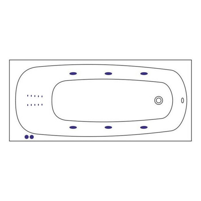 Встраиваемая ванна 170x75 line nano, Whitecross Layla, хром арт. 0102.170075.100.LINENANO.CR