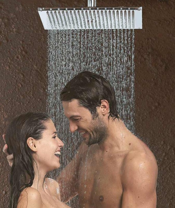 Bossini верхний душ с держателем, cube, хром арт. h35363g.030