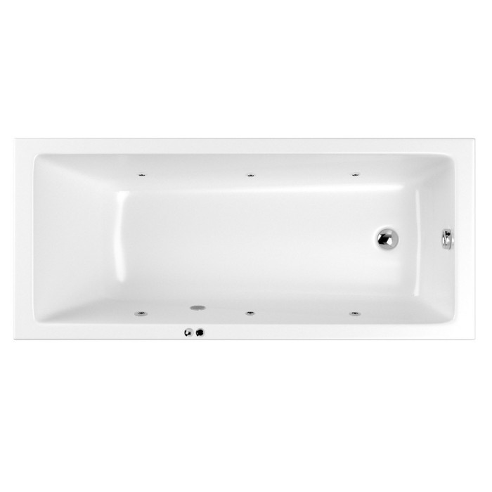 Встраиваемая ванна slim 170x75 soft, Whitecross Wave, хром арт. 0111.170075.100.SOFT.CR