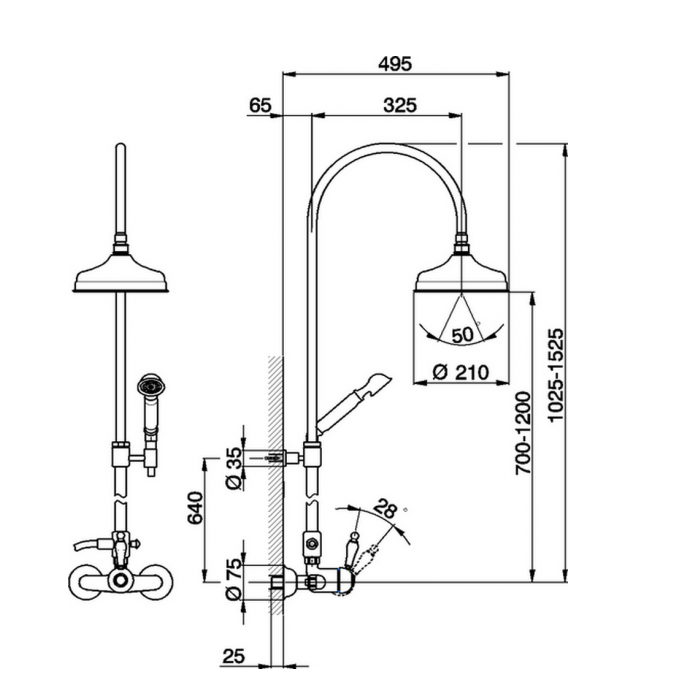 Cisal душевая система em00405124 arcana empress цвет: золото