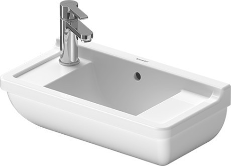Duravit раковина подвесная с одним отверстием под смеситель слева, с переливом, starck 3, 0751500009 цвет: белый
