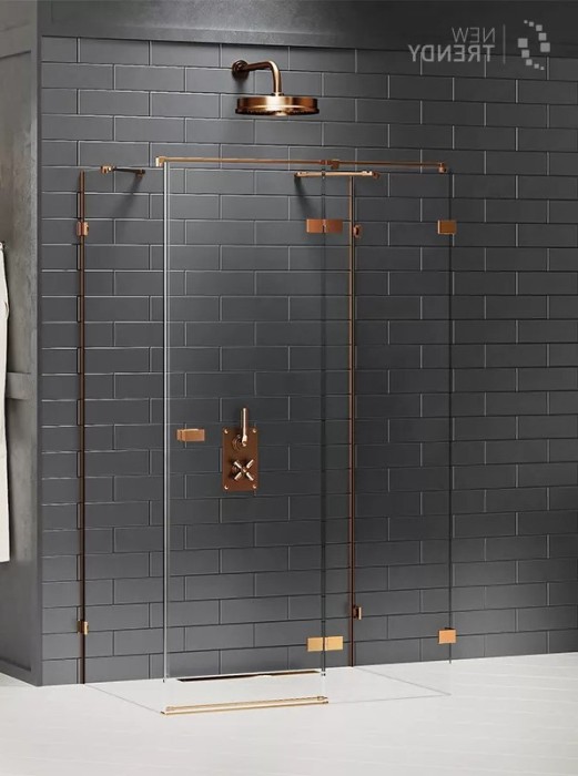 Душевое ограждение r 90x70x200, New trendy Avexa copper brushed, браширо арт. EXK-3726