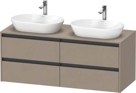 Duravit тумба подвесная под две раковины 550 мм х 1400 мм х 568 мм, ketho.2, k24898b75750000 цвет: лён