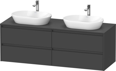 Duravit тумба подвесная под две раковины 550 мм х 1600 мм х 568 мм, ketho.2, k24899b49490000 цвет: графит матовый
