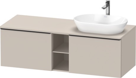 Duravit тумба подвесная под раковину справа 1400 мм х 550 мм и открытой полкой, d-neo, de4950r9191 цвет: серо-коричневый матовый