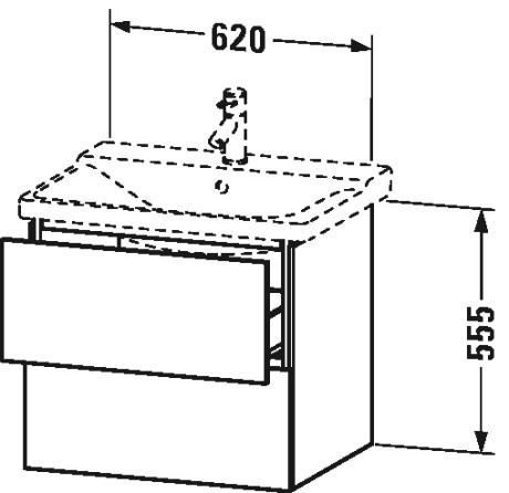 Duravit тумба подвесная под раковину кагтан, l-cube, lc624405353 цвет: каштан темный