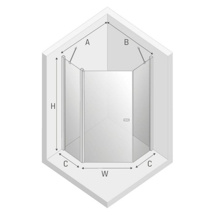 Душевое ограждение 90x90x195, New trendy New soleo chrome, хром арт. K-0607