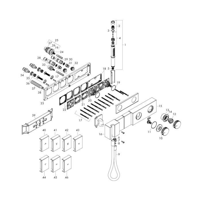 AXOR модуль термостата, Edge, хром арт. 46700000