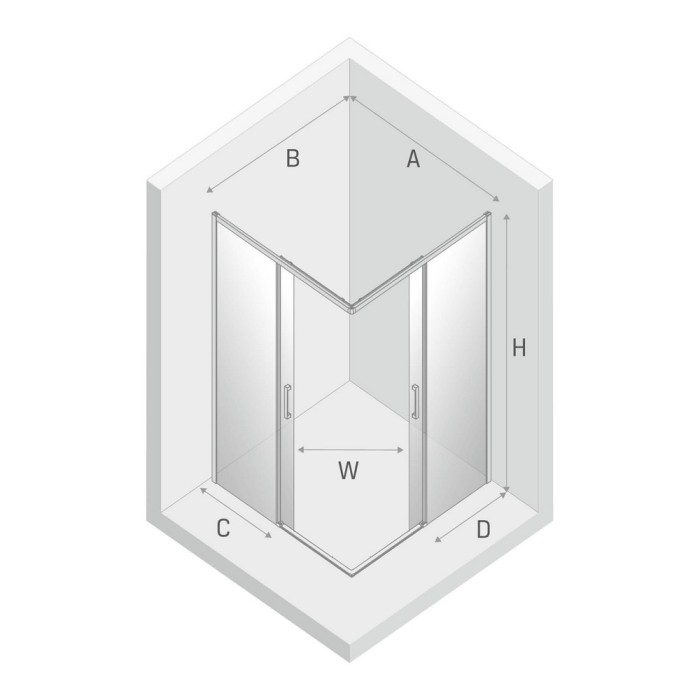 Душевое ограждение 70x80x200, New trendy Prime black, черный арт. D-0350A/D-0313A