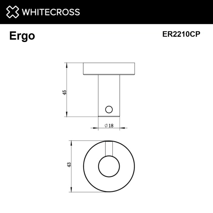 Крючок, для полотенец, Whitecross Ergo, медь арт. ER2210CP