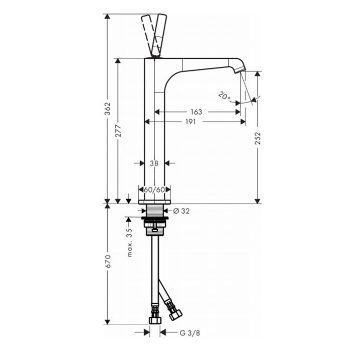 AXOR смеситель для раковины, Citterio E, хром арт. 36104000